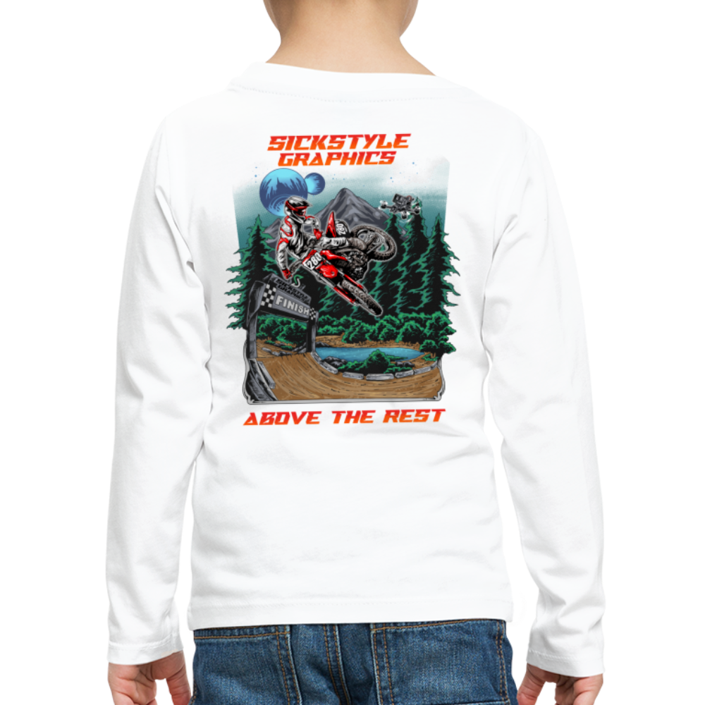 „Above the Rest“ - Kids Langarm Shirt - Weiß