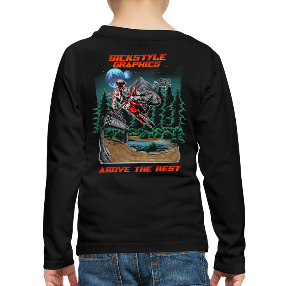 „Above the Rest“ - Kids Langarm Shirt - Schwarz